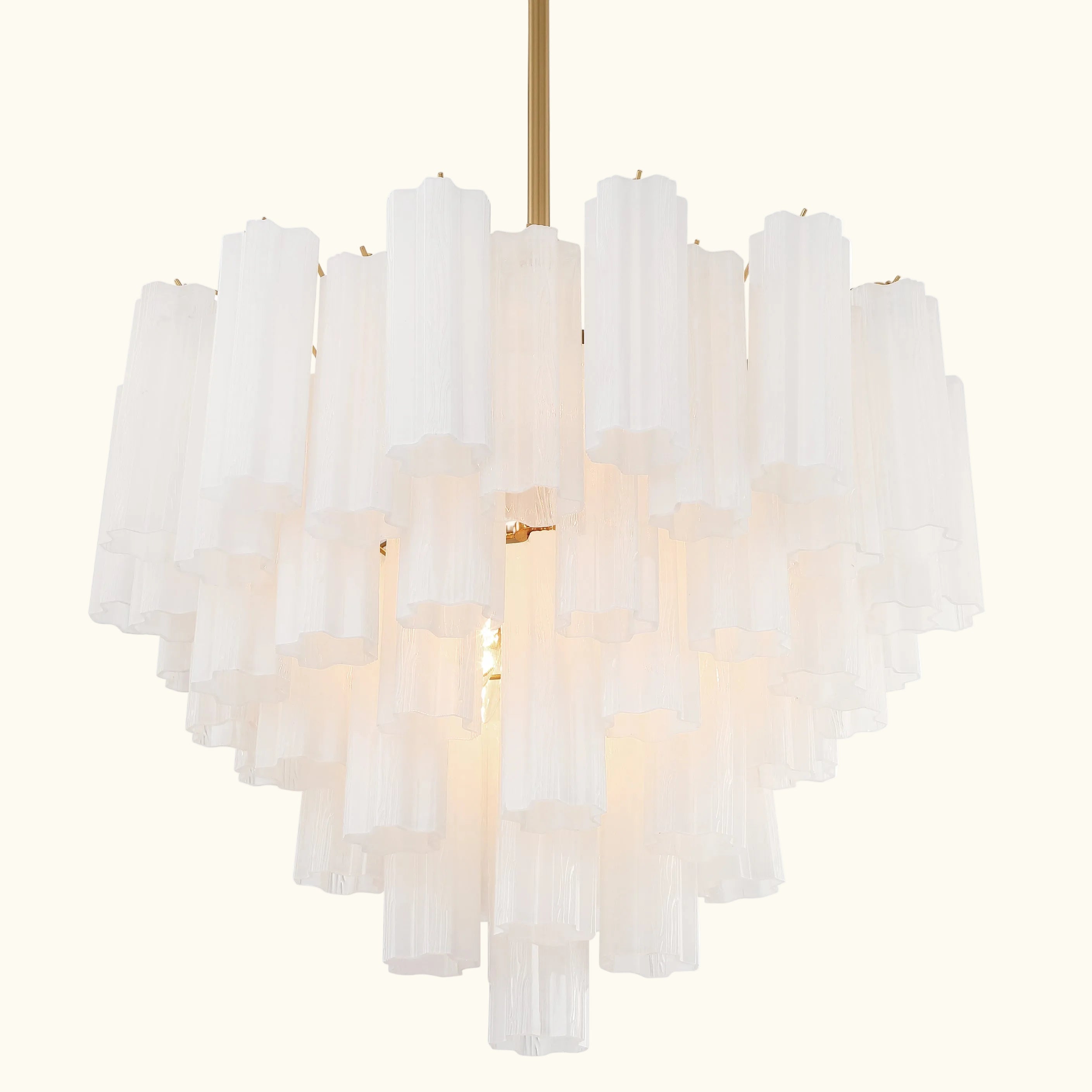 Addis Murano Glass Chandelier 26.8 inch in Brass with White glass alternate view 2