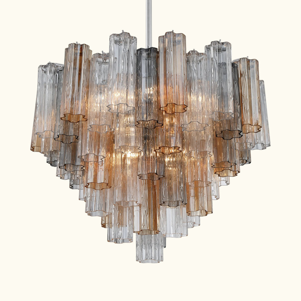Addis Murano Glass Chandelier 26.8 inch in Chrome with Autumn glass alternate view 2