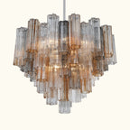 Addis Murano Glass Chandelier 26.8 inch in Chrome with Autumn glass alternate view 2