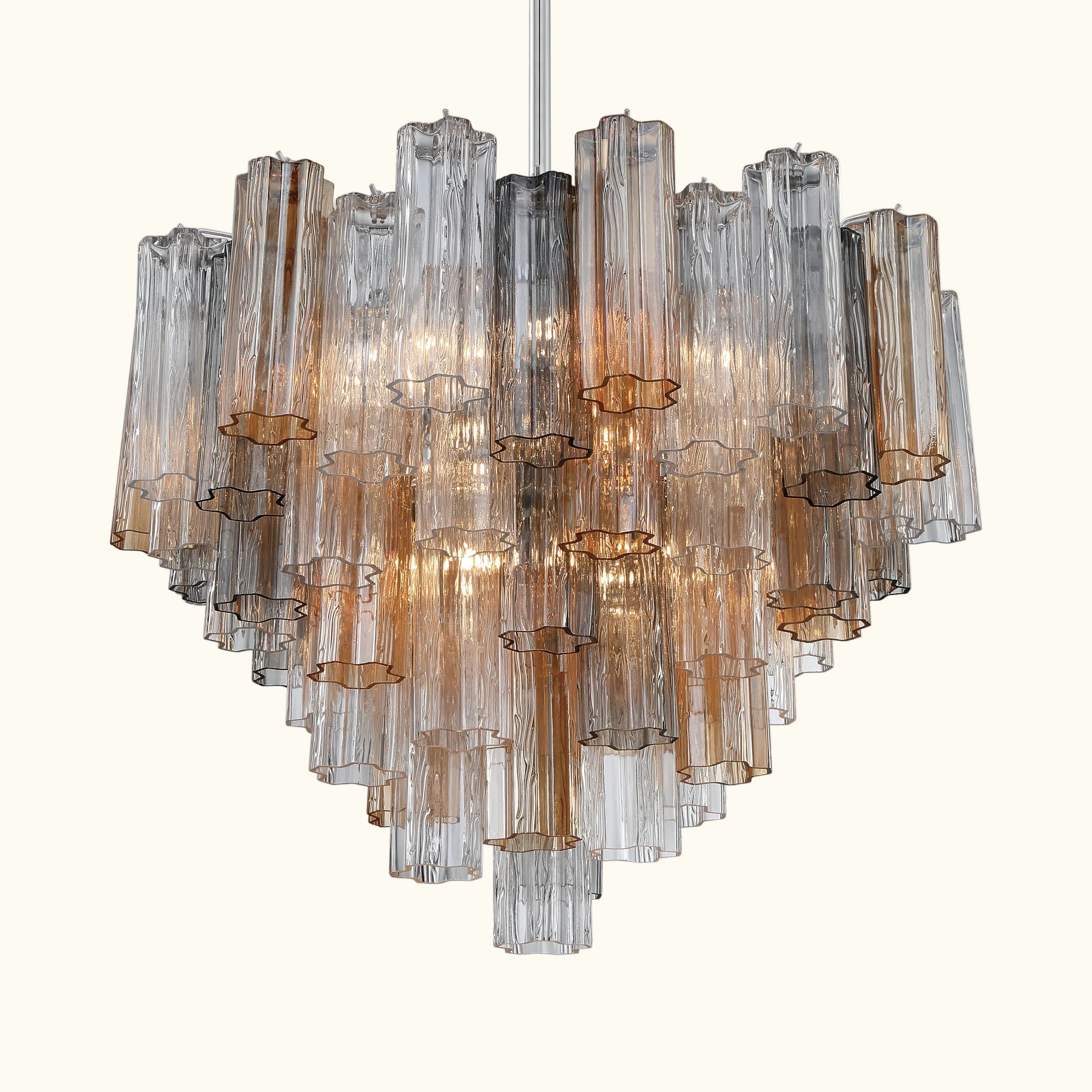 Addis Murano Glass Chandelier 26.8 inch in Chrome with Autumn glass alternate view 2