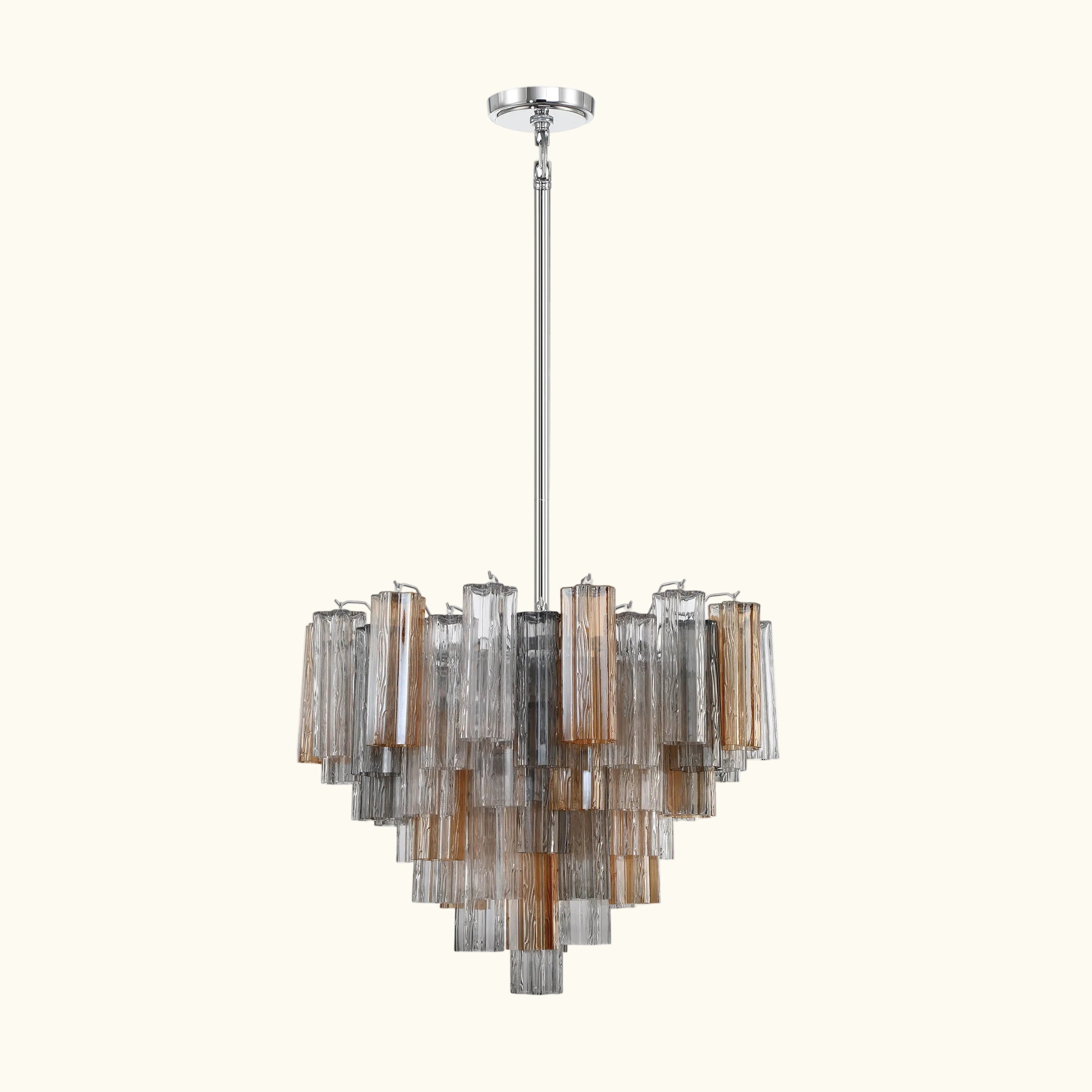 Addis Murano Glass Chandelier 26.8 inch in Chrome with Autumn glass