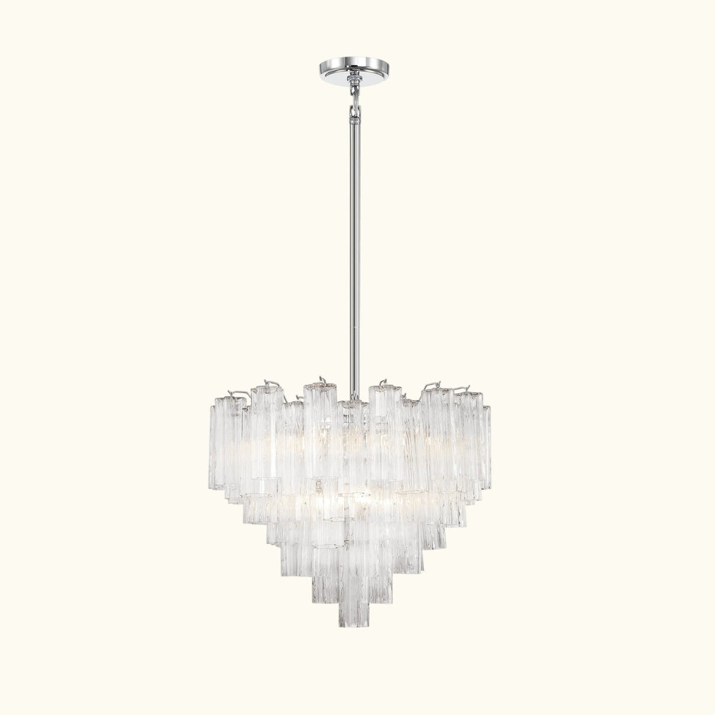 Addis Murano Glass Chandelier 26.8 inch in Chrome with Clear glass alternate view 1