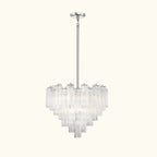 Addis Murano Glass Chandelier 26.8 inch in Chrome with Clear glass alternate view 1