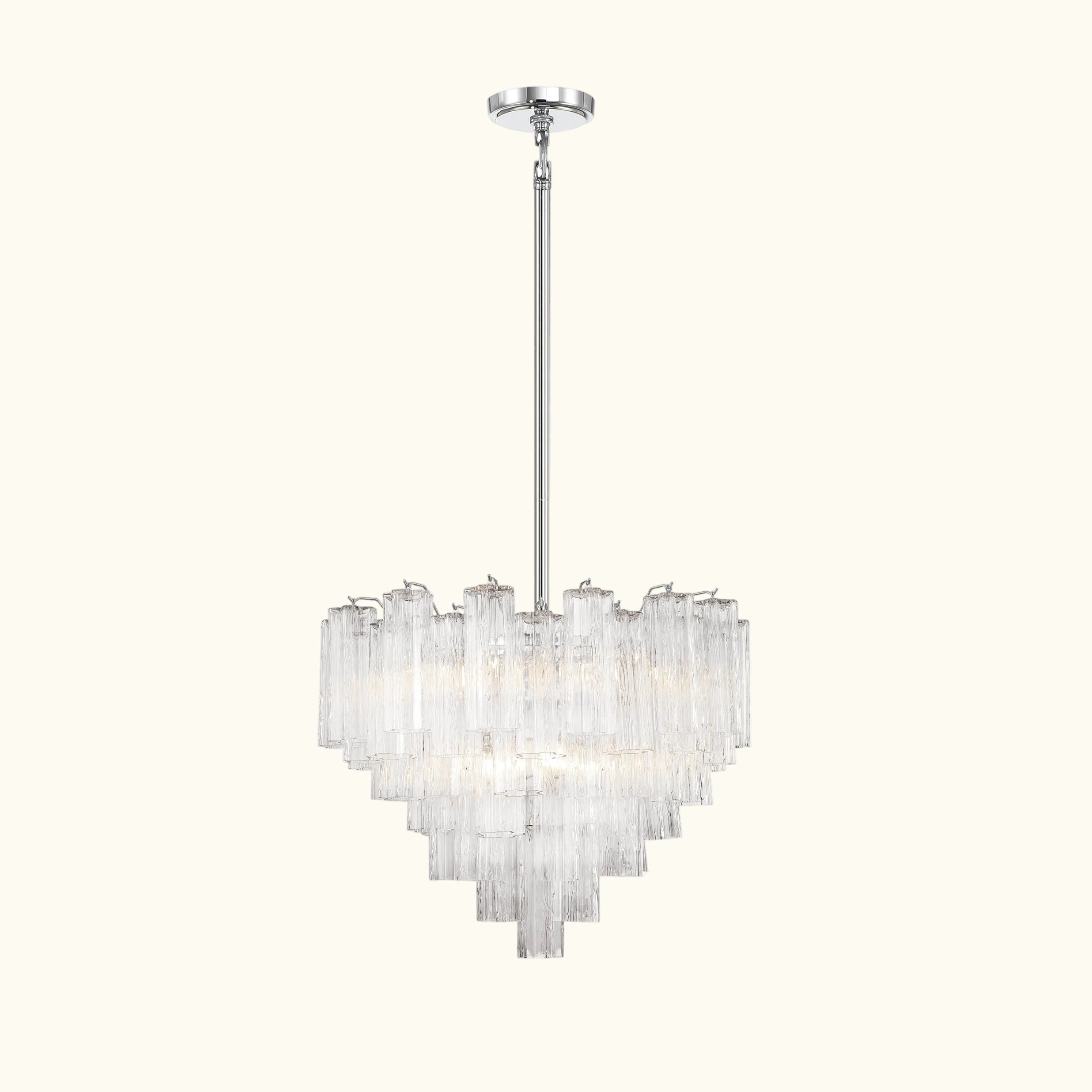 Addis Murano Glass Chandelier 26.8 inch in Chrome with Clear glass alternate view 1