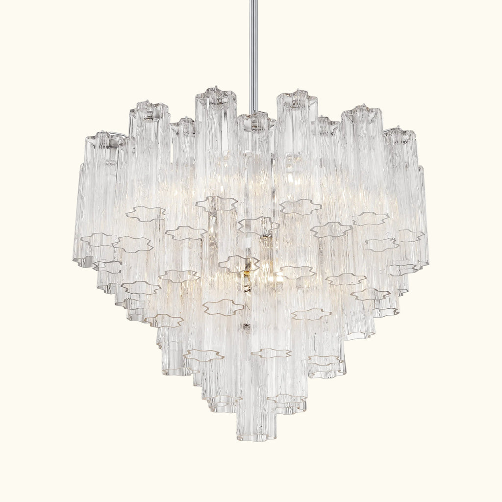 Addis Murano Glass Chandelier 26.8 inch in Chrome with Clear glass alternate view 2