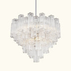Addis Murano Glass Chandelier 26.8 inch in Chrome with Clear glass alternate view 2