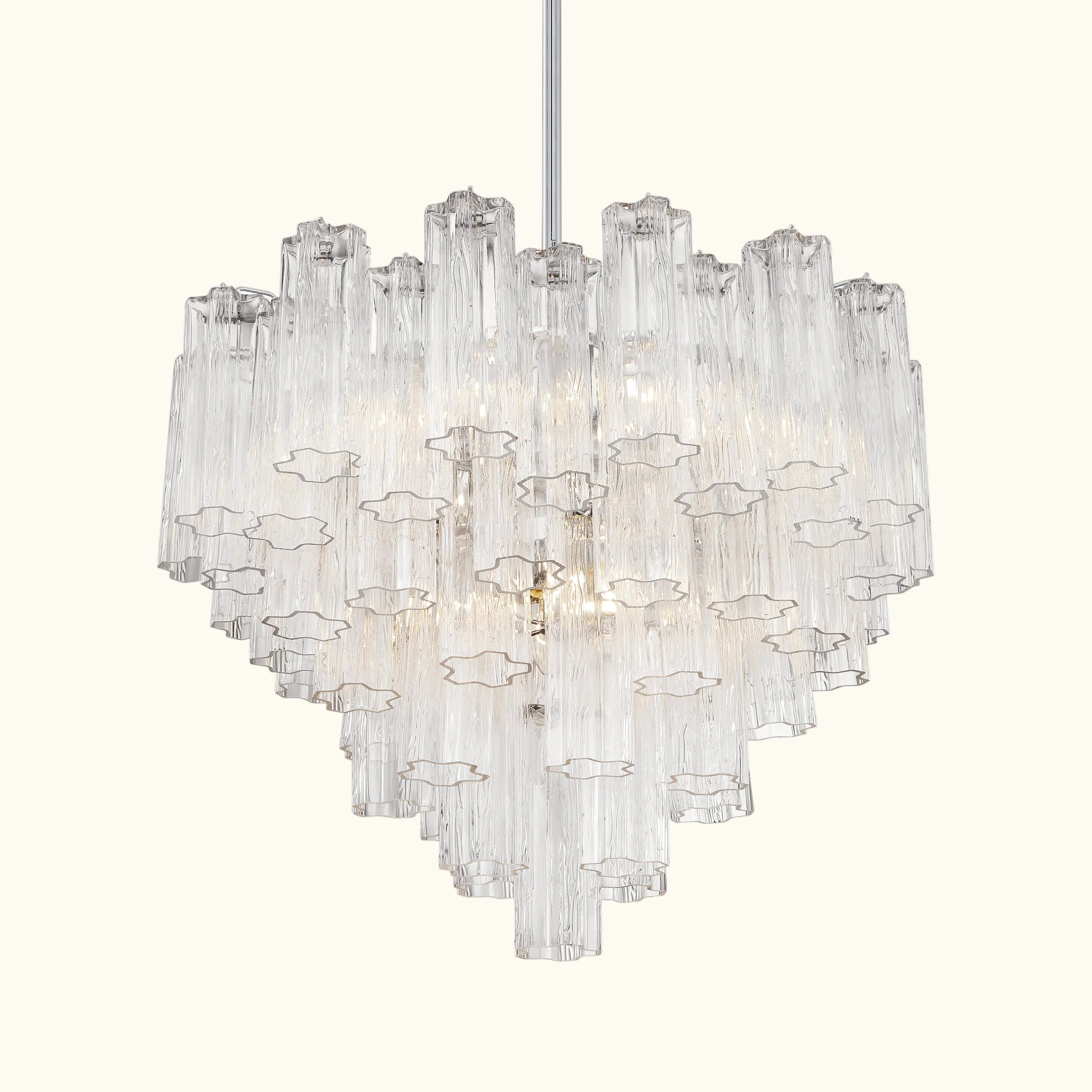 Addis Murano Glass Chandelier 26.8 inch in Chrome with Clear glass alternate view 2