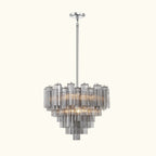 Addis Murano Glass Chandelier 26.8 inch in Chrome with Smoke glass alternate view 1