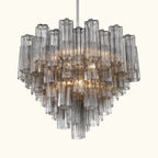 Addis Murano Glass Chandelier 26.8 inch in Chrome with Smoke glass alternate view 2