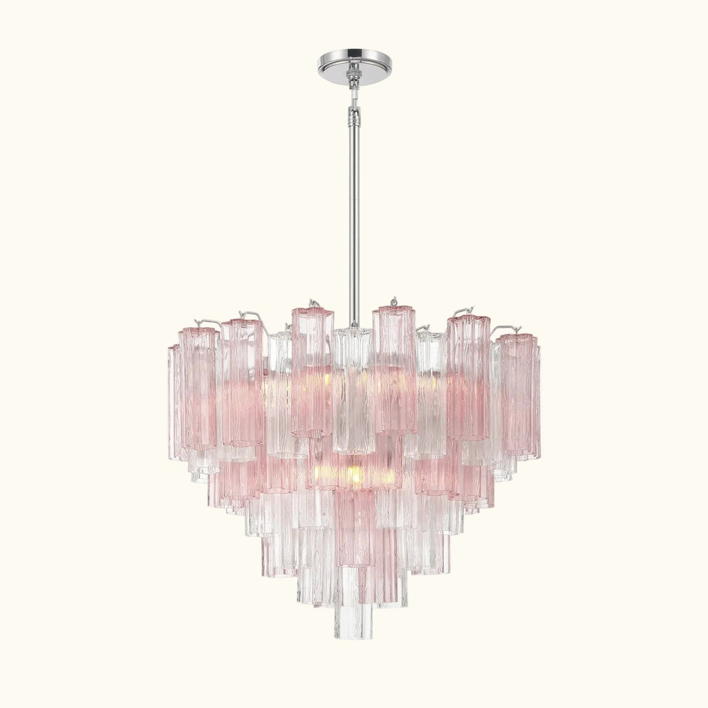 Addis Murano Glass Chandelier 26.8 inch in Chrome with Spring glass