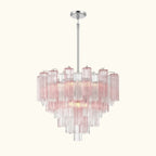 Addis Murano Glass Chandelier 26.8 inch in Chrome with Spring glass