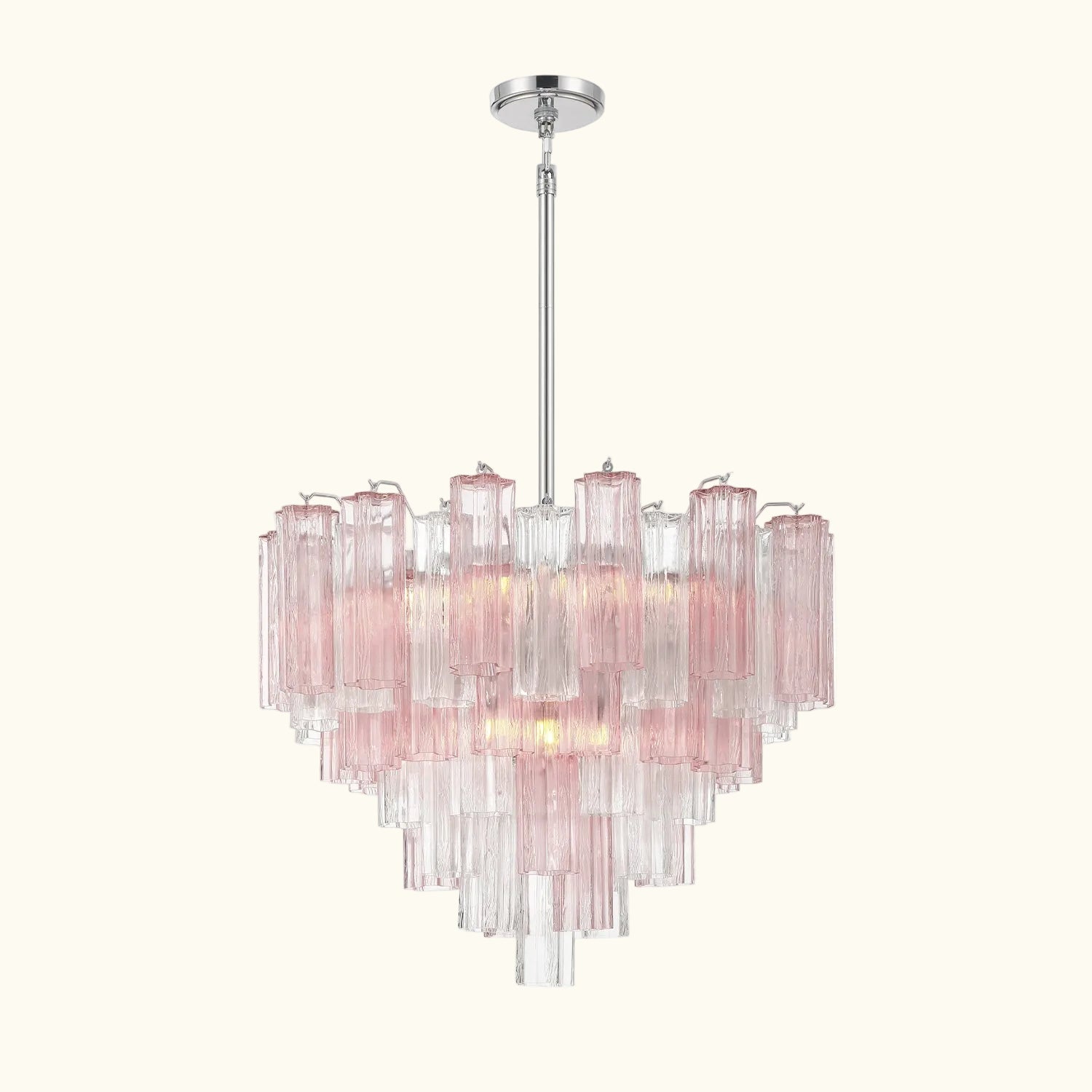 Addis Murano Glass Chandelier 26.8 inch in Chrome with Spring glass