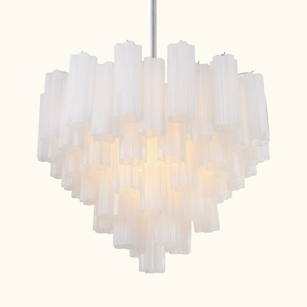 Addis Murano Glass Chandelier 26.8 inch in Chrome with White glass alternate view 2