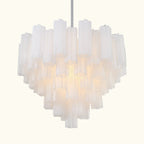 Addis Murano Glass Chandelier 26.8 inch in Chrome with White glass alternate view 2