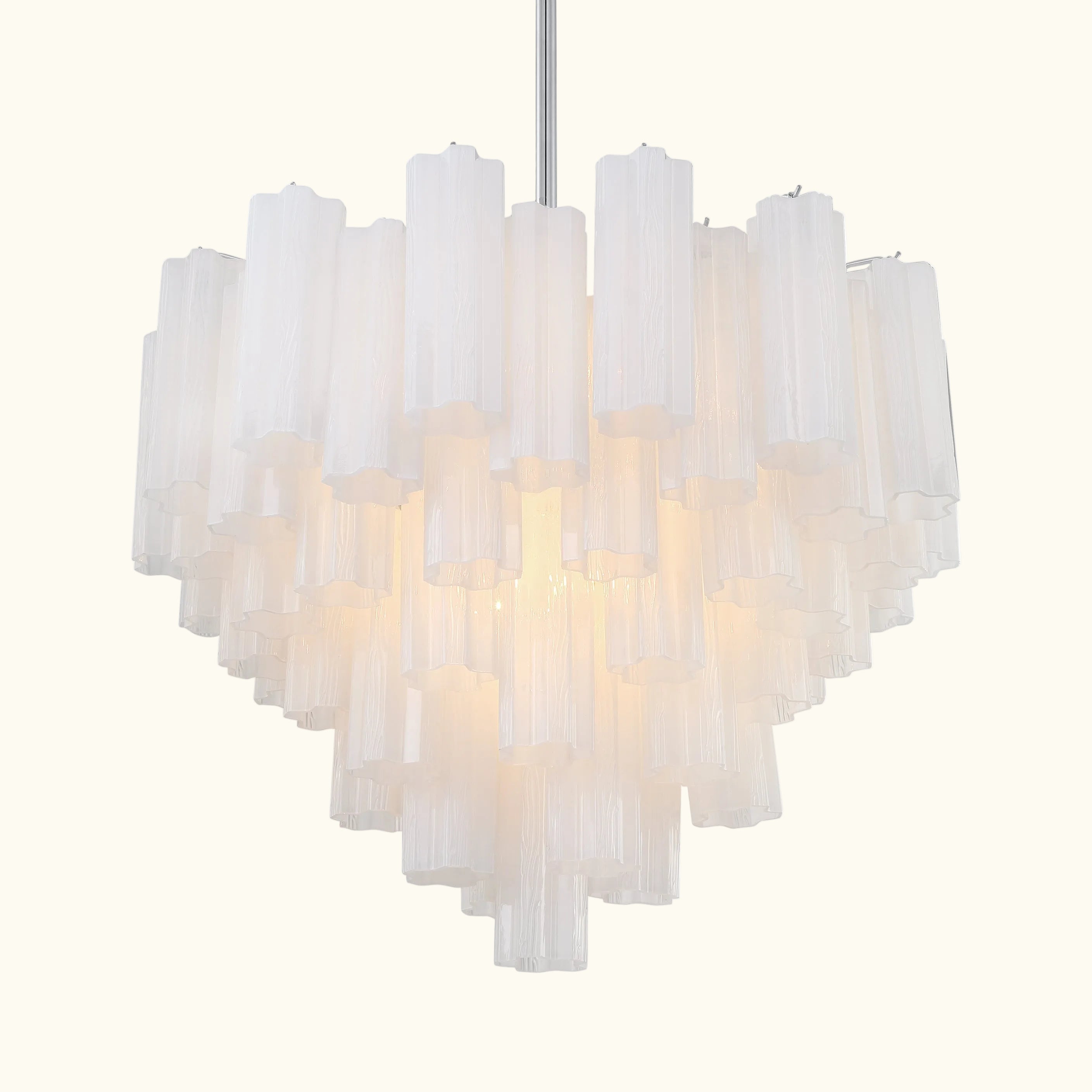 Addis Murano Glass Chandelier 26.8 inch in Chrome with White glass alternate view 2