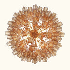Addis Murano Glass Chandelier 32 inch in Brass with Amber glass alternate view 3