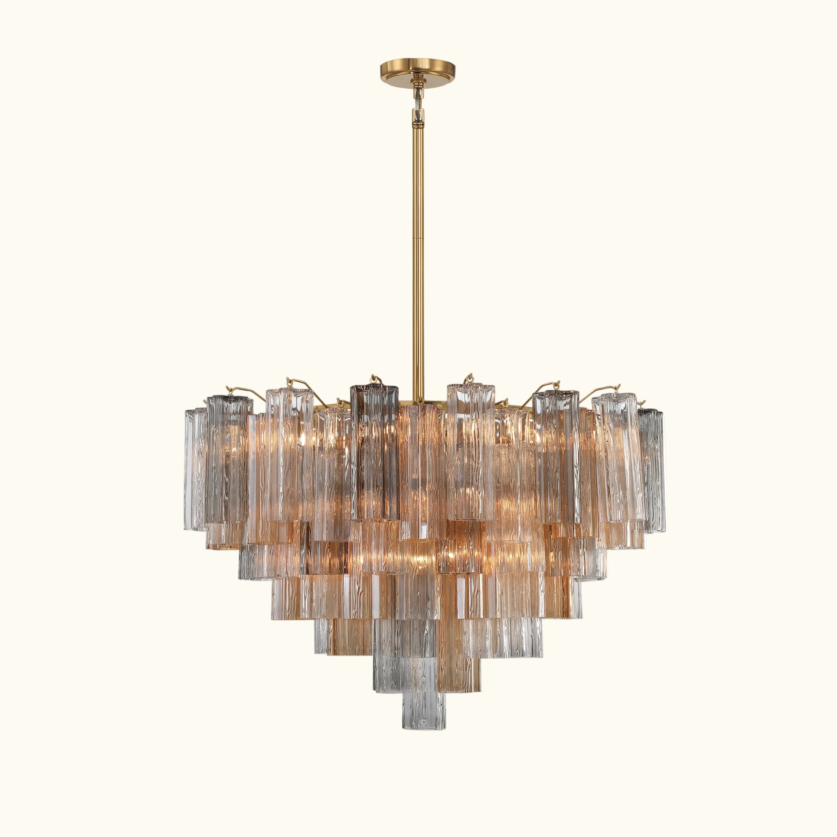 Addis Murano Glass Chandelier 32 inch in Brass with Autumn glass alternate view 1