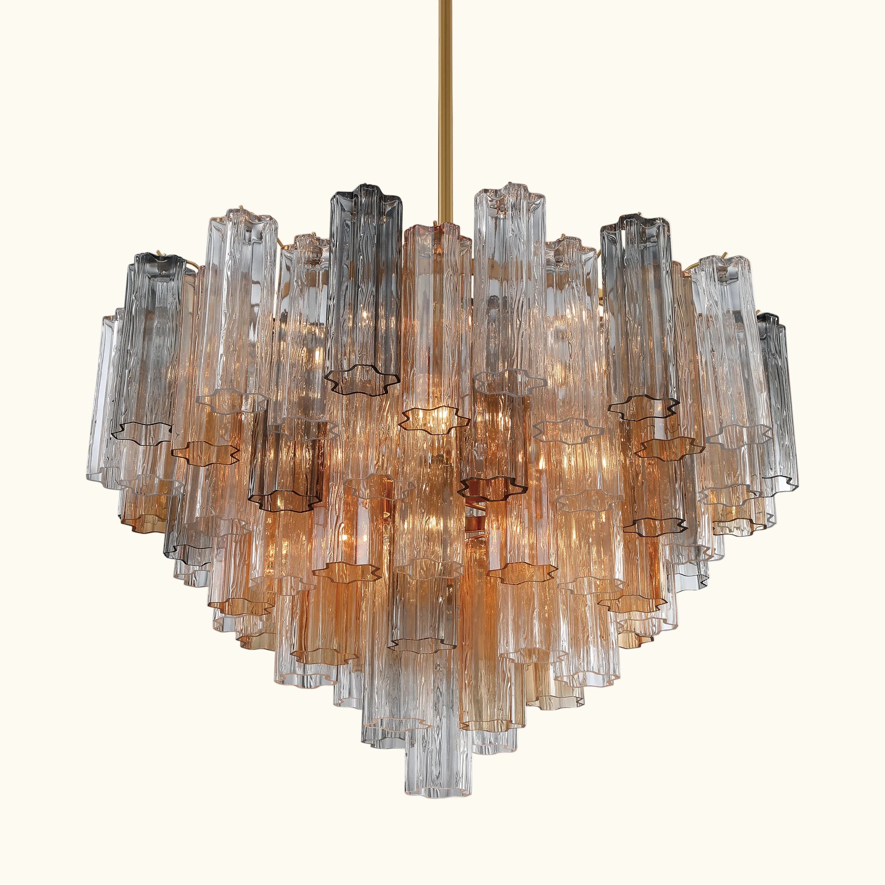 Addis Murano Glass Chandelier 32 inch in Brass with Autumn glass alternate view 2