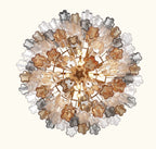 Addis Murano Glass Chandelier 32 inch in Brass with Autumn glass alternate view 3