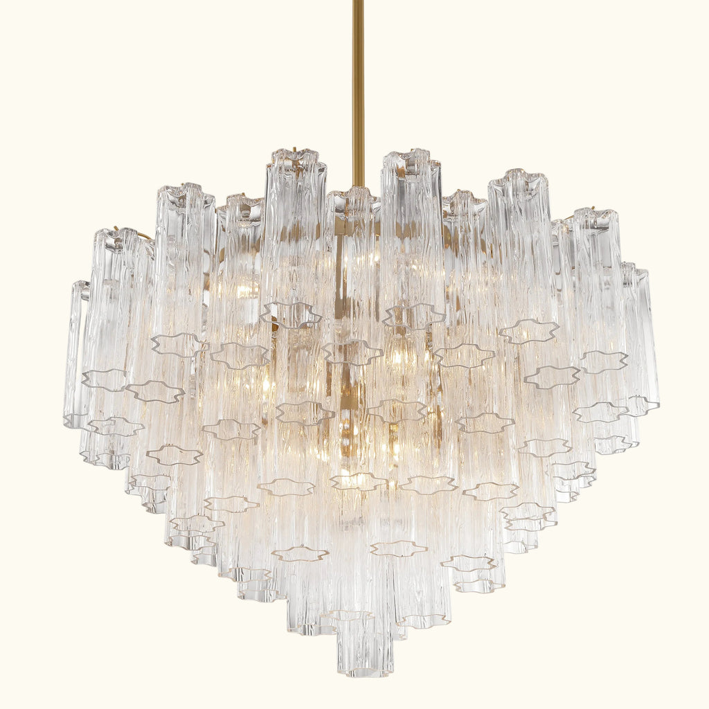Addis Murano Glass Chandelier 32 inch in Brass with Clear glass alternate view 2