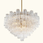 Addis Murano Glass Chandelier 32 inch in Brass with Clear glass alternate view 2