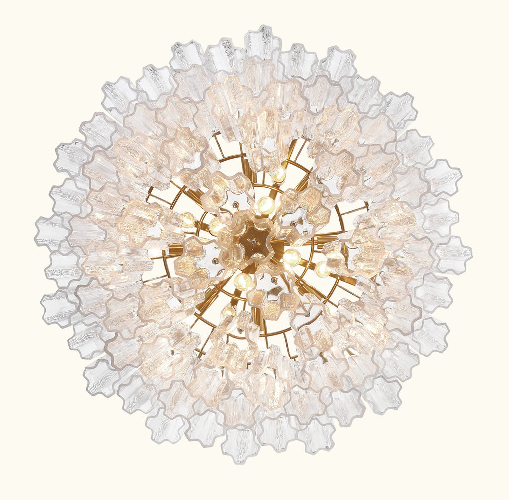 Addis Murano Glass Chandelier 32 inch in Brass with Clear glass alternate view 3