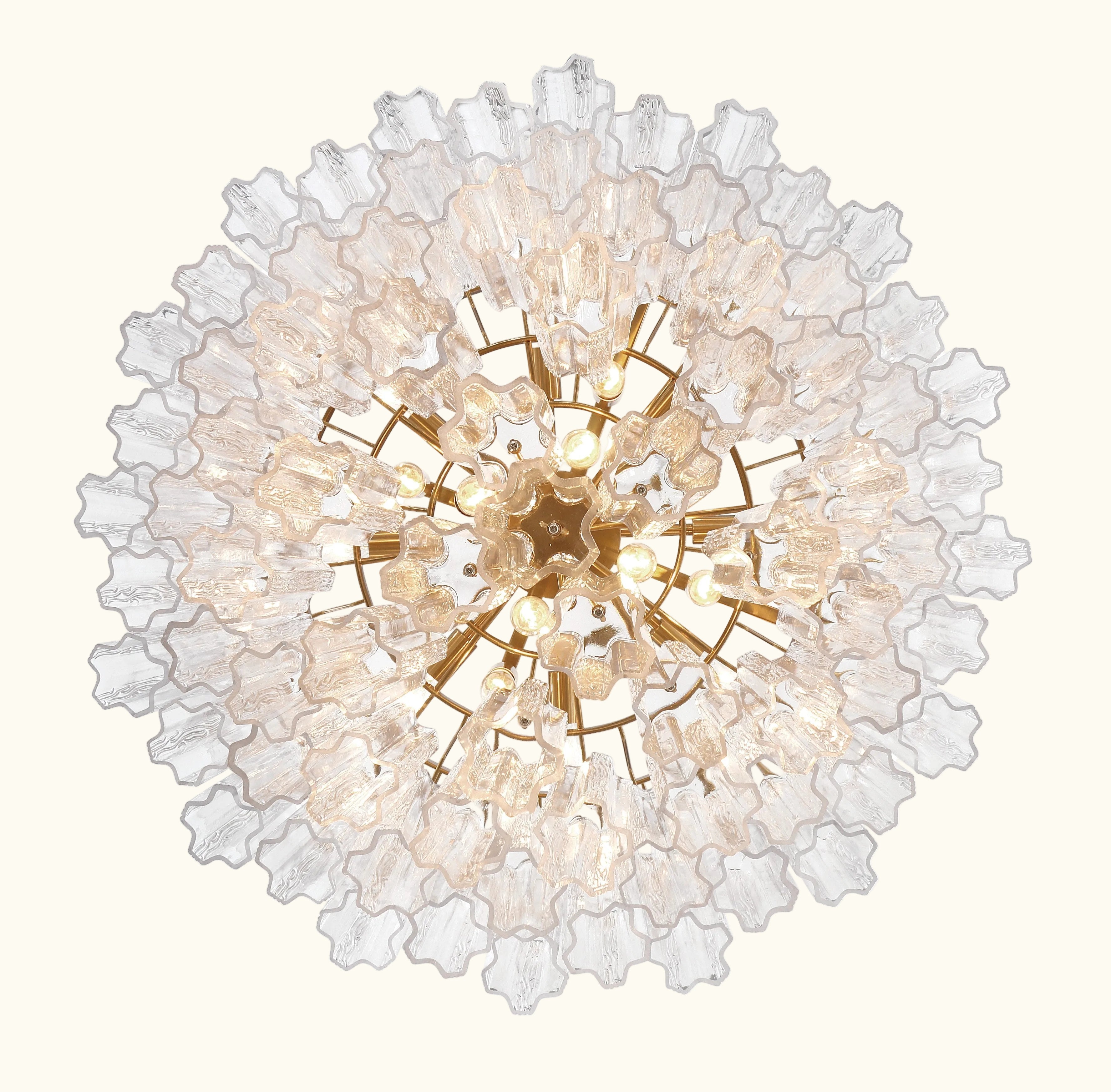 Addis Murano Glass Chandelier 32 inch in Brass with Clear glass alternate view 3