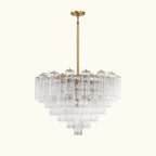 Addis Murano Glass Chandelier 32 inch in Brass with Clear glass