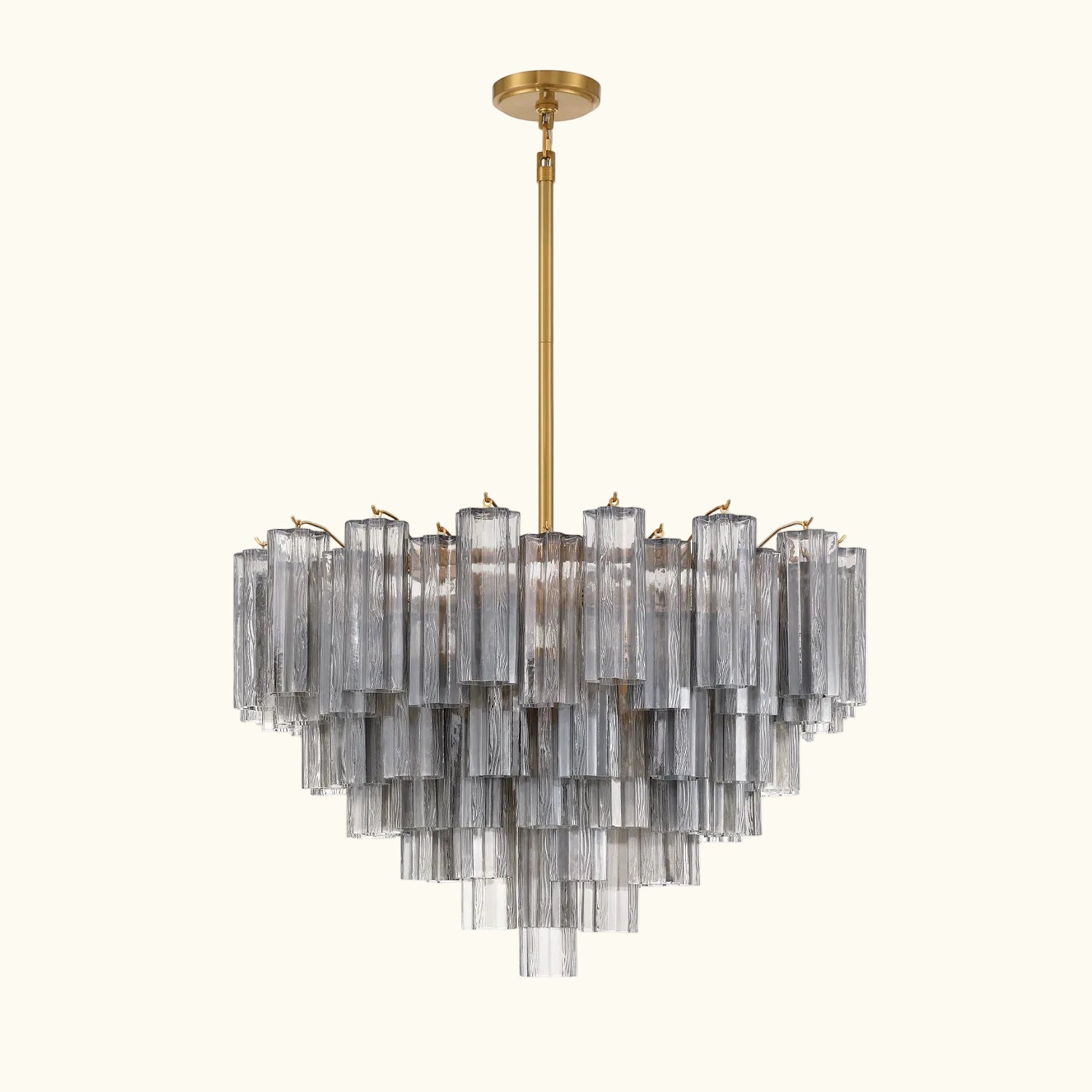 Addis Murano Glass Chandelier 32 inch in Brass with Smoke glass alternate view 1