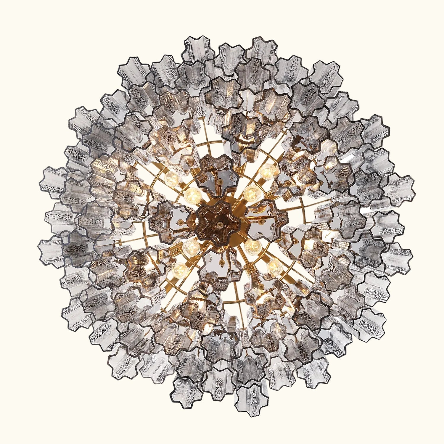 Addis Murano Glass Chandelier 32 inch in Brass with Smoke glass alternate view 2