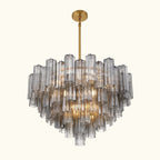Addis Murano Glass Chandelier 32 inch in Brass with Smoke glass alternate view 3