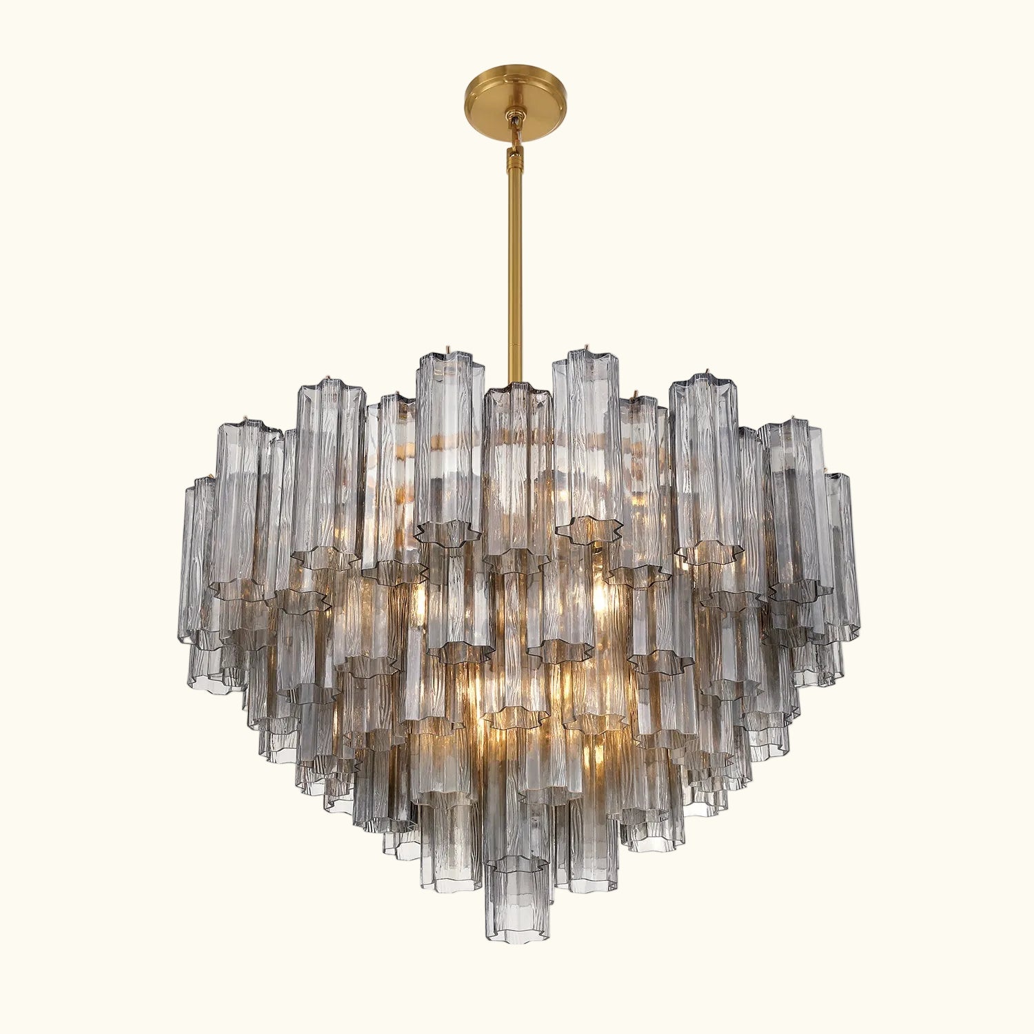 Addis Murano Glass Chandelier 32 inch in Brass with Smoke glass alternate view 3