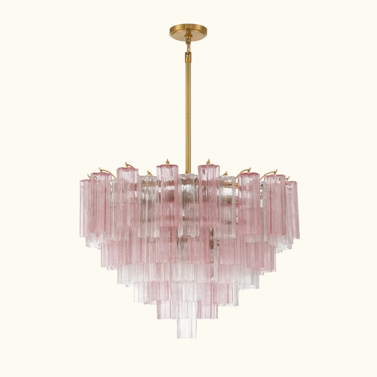 Addis Murano Glass Chandelier 32 inch in Brass with Spring glass alternate view 1