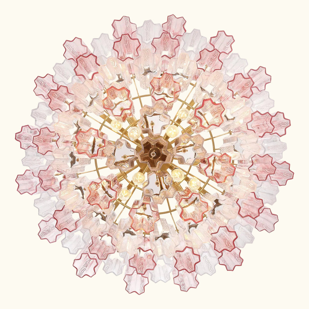Addis Murano Glass Chandelier 32 inch in Brass with Spring glass alternate view 2