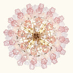 Addis Murano Glass Chandelier 32 inch in Brass with Spring glass alternate view 2