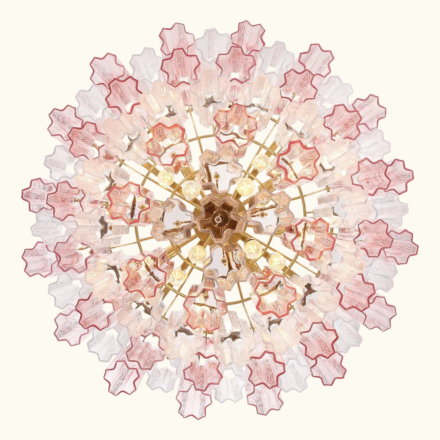 Addis Murano Glass Chandelier 32 inch in Brass with Spring glass alternate view 2
