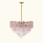 Addis Murano Glass Chandelier 32 inch in Brass with Spring glass alternate view 3