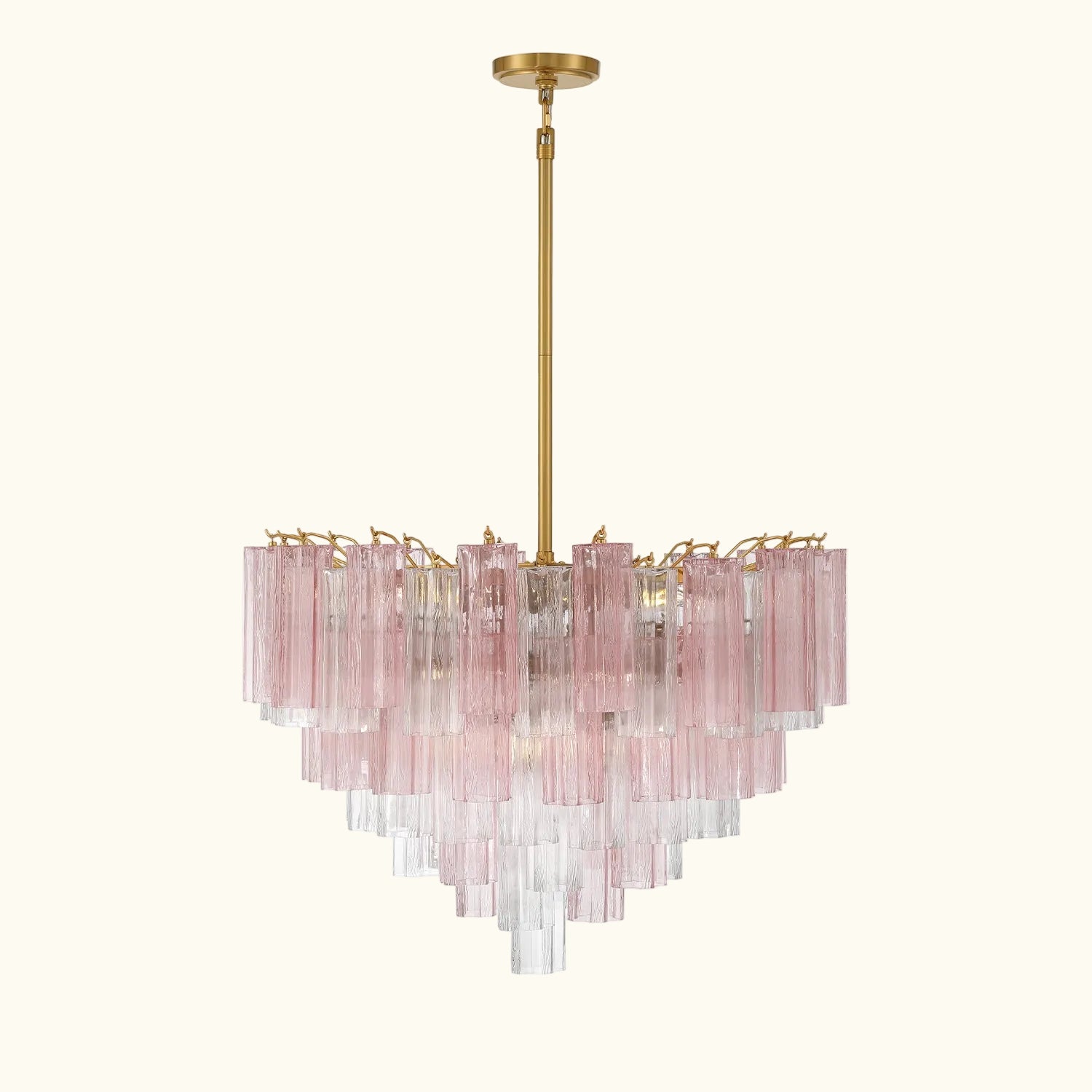 Addis Murano Glass Chandelier 32 inch in Brass with Spring glass alternate view 3
