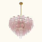 Addis Murano Glass Chandelier 32 inch in Brass with Spring glass alternate view 4