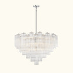 Addis Murano Glass Chandelier 32 inch in Chrome with Clear glass alternate view 1