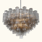 Addis Murano Glass Chandelier 32 inch in Chrome with Smoke glass alternate view 2