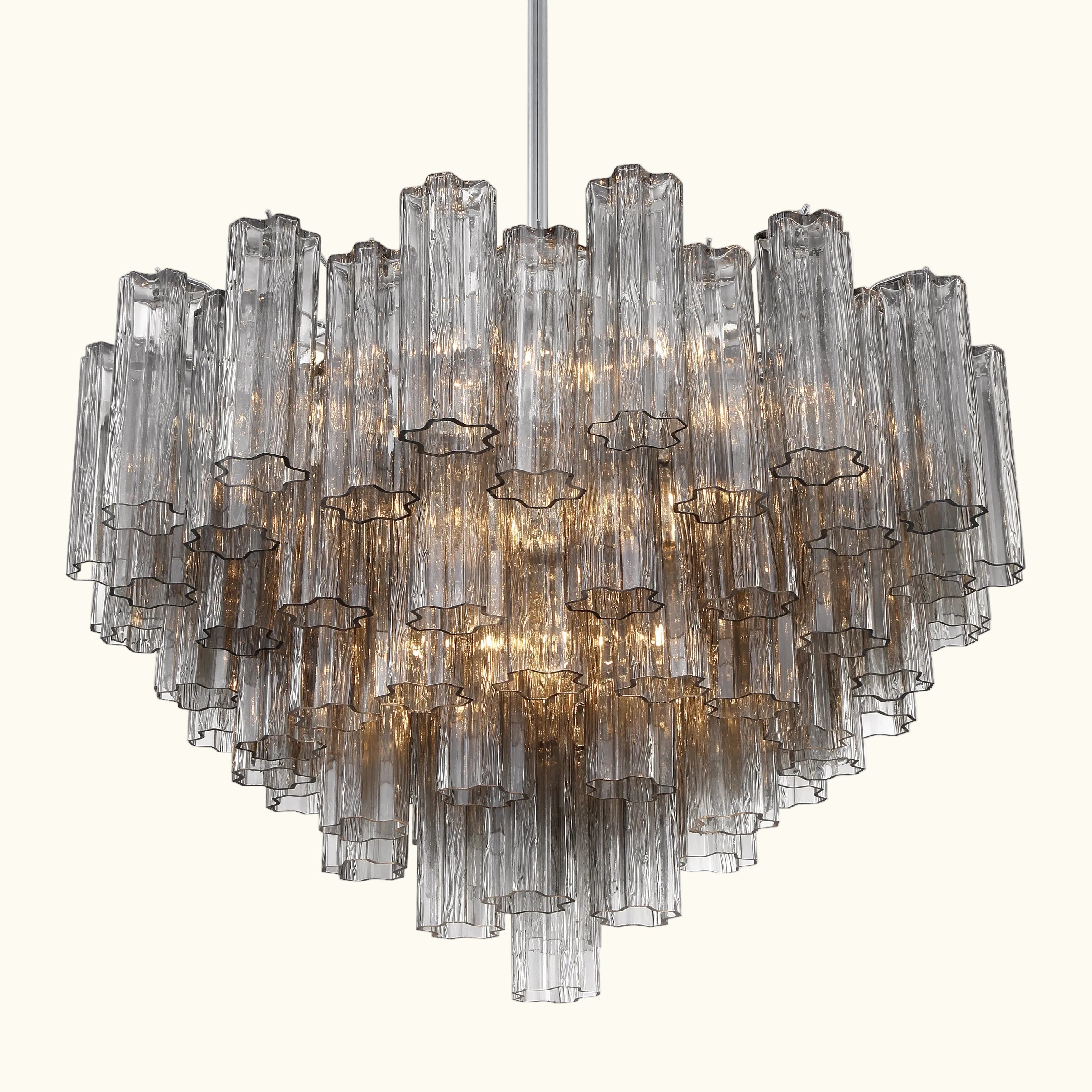 Addis Murano Glass Chandelier 32 inch in Chrome with Smoke glass alternate view 2