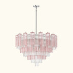 Addis Murano Glass Chandelier 32 inch in Chrome with Spring glass alternate view 1