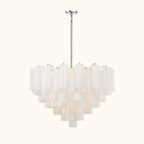 Addis Murano Glass Chandelier 32 inch in Chrome with White glass alternate view 1