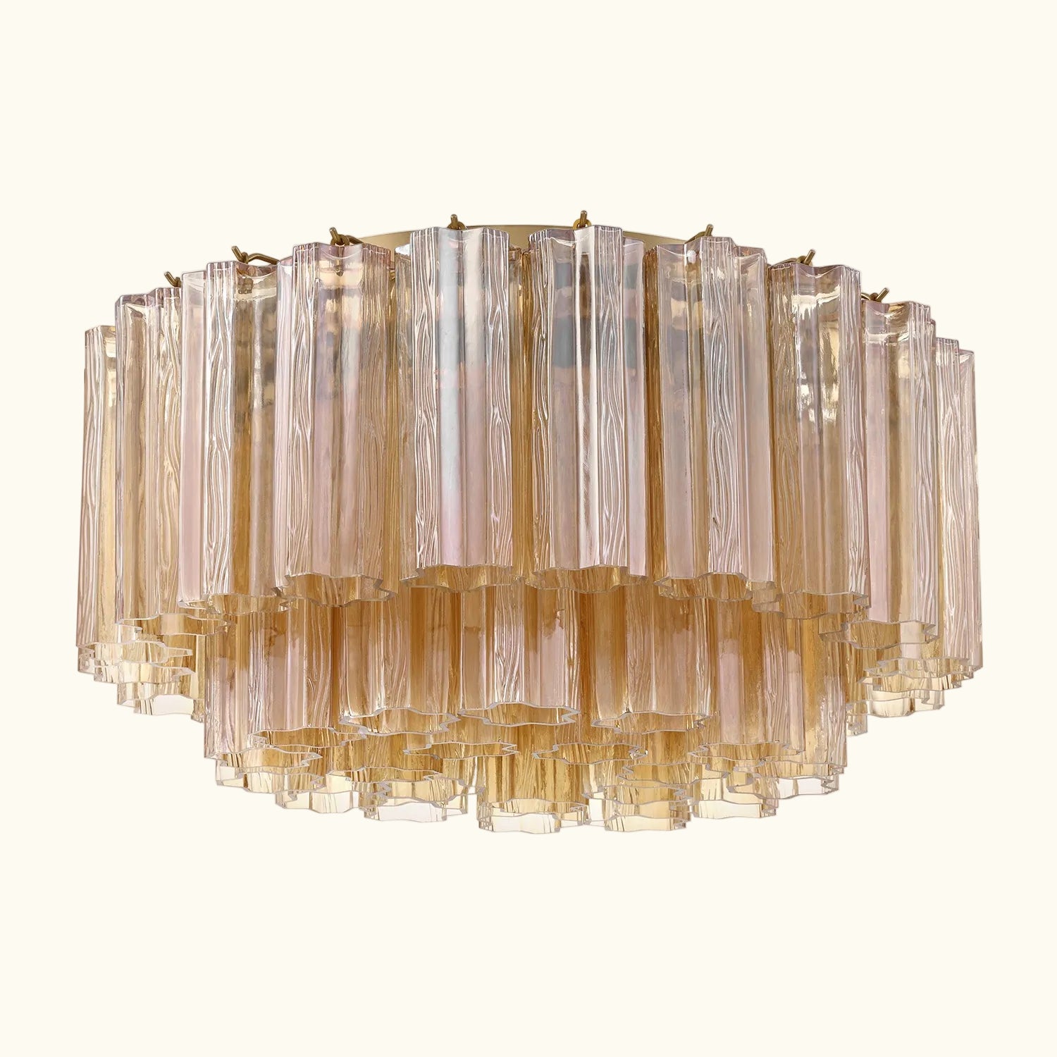 Addis Murano Glass Flushmount 22 inch in Brass with Amber glass alternate view 1