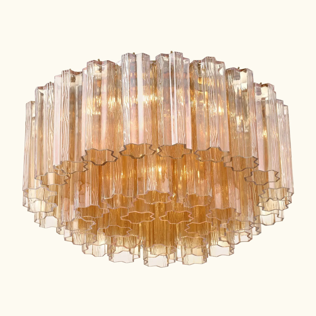 Addis Murano Glass Flushmount 22 inch in Brass with Amber glass alternate view 3