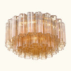 Addis Murano Glass Flushmount 22 inch in Brass with Amber glass alternate view 3