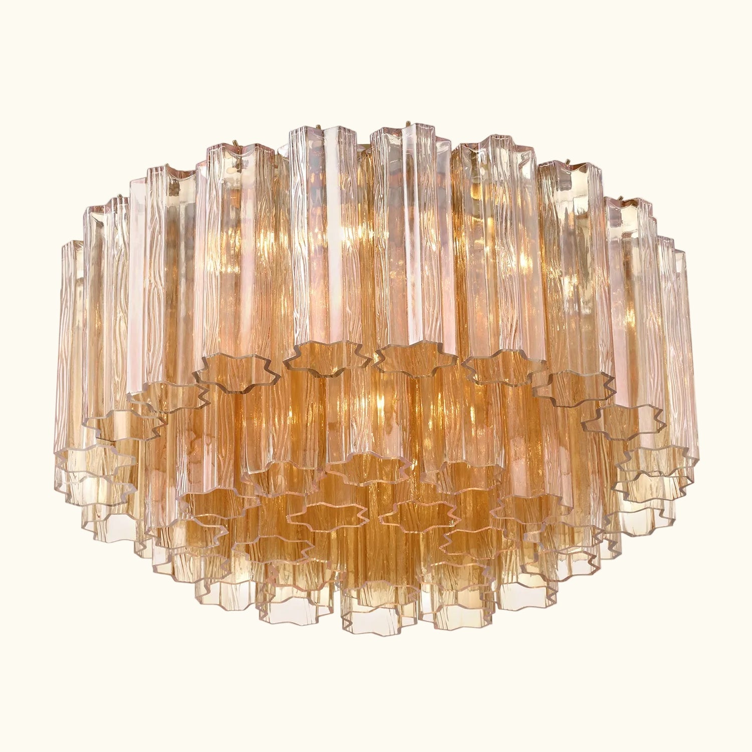Addis Murano Glass Flushmount 22 inch in Brass with Amber glass alternate view 3