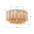 Addis Murano Glass Flushmount 22 inch in Brass with Amber glass specification image