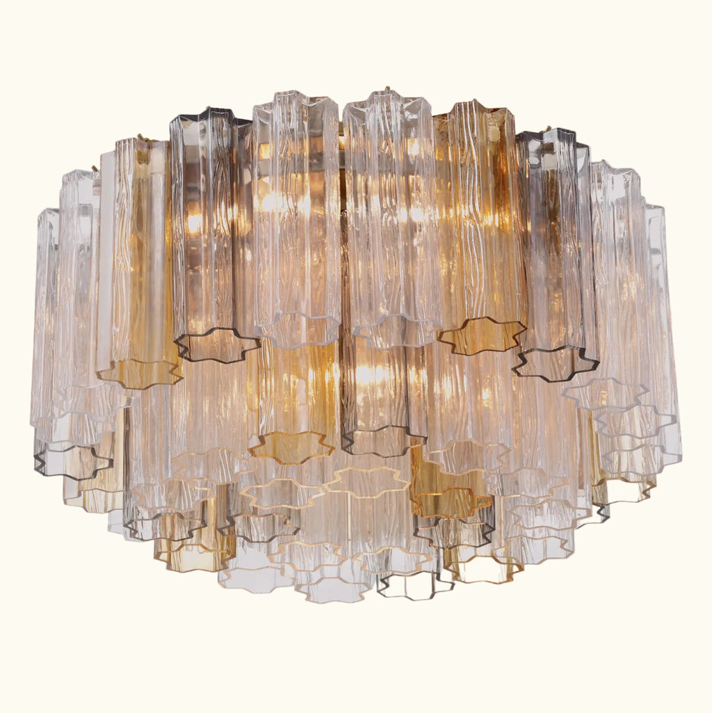Addis Murano Glass Flushmount 22 inch in Brass with Autumn glass lifestyle view 1